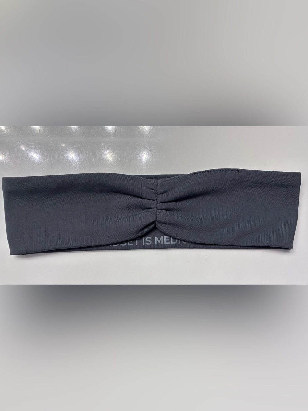 FIGS Charcoal Gray Scrub Headband “Mindset Is Medicine”